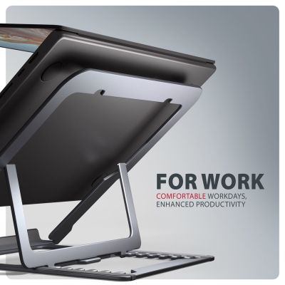 6. Axagon STND-LAG Laptop-Ständer, höhenverstellbar, faltbar, Aluminium Podstawka pod notebooka i tablet Szary 43,9 cm (17.3")