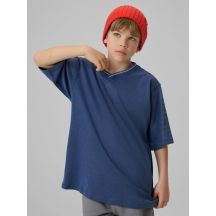 T-shirt loose z nadrukiem chłopięcy 4F 4FJRSS26TTSHM3467-31S