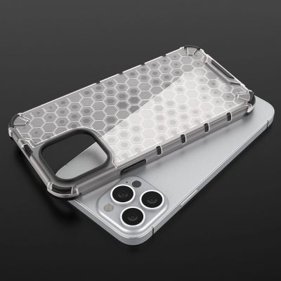 9. Honeycomb etui pancerny pokrowiec z żelową ramką iPhone 13 Pro Max zielony