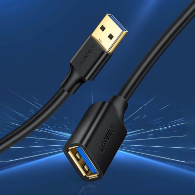12. Ugreen kabel przedłużacz przejściówka USB-A (męski) - USB-A (żeński) USB 3.0 5Gb/s 0.5m czarny (US129)