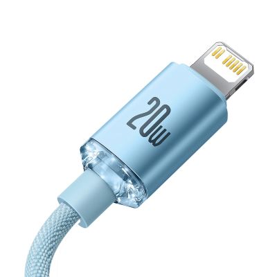 11. Kabel Baseus CAJY001303 Lightning - USB-C PD 20W 480Mb/s 1,2m - niebieski