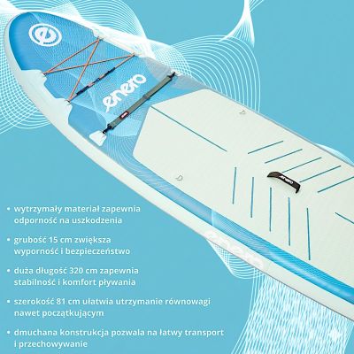 25. ZESTAW - DESKA SUP 150KG DMUCHANA ENERO 320x81x15CM