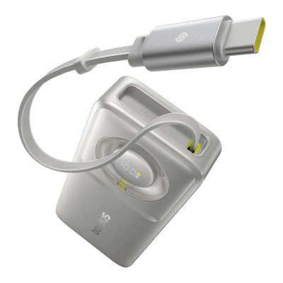 2. Powerbank Baseus Free2Pull 10000mAh 30W z portem USB-C i rozwijanym kablem USB-C - szary