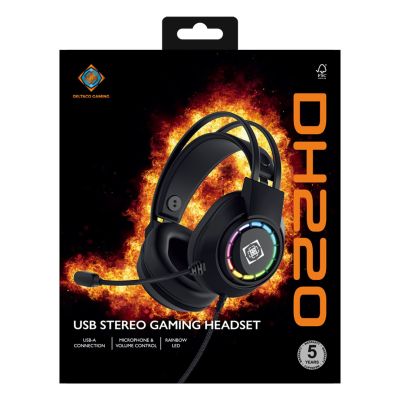 12. Deltaco Gaming GAM-168 słuchawki/zestaw słuchawkowy Przewodowa Opaska na głowę USB Typu-A Czarny