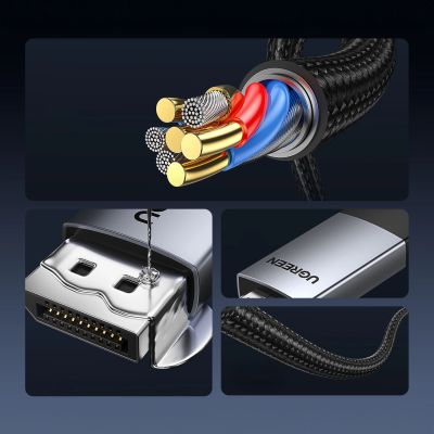 5. Kabel Ugreen DP119 15773 DisplayPort / HDMI 4K 60Hz 1m - szary