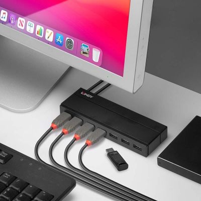 5. Lindy 43228 huby i koncentratory USB 3.2 Gen 1 (3.1 Gen 1) Type-A 5000 Mbit/s Czarny
