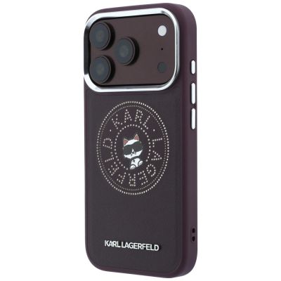 2. Etui Karl Lagerfeld Point & Choupette Sketch MagSafe na iPhone 18 Pro / 17 Pro - burgundowe