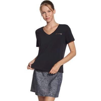 Skechers Signature V-Neck Tee TP167-BLK Czarne L