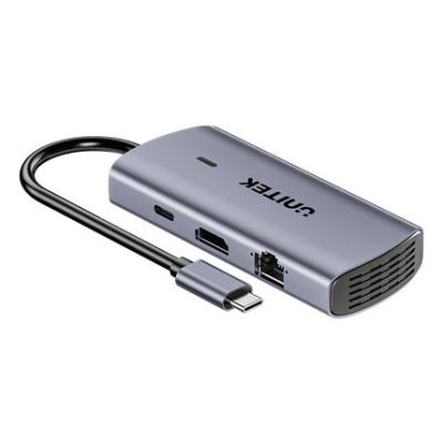7. UNITEK HUB USB-C 6 W 1 | 3X USB-A | 5GBPS | PD 100 W | HDMI 4K@30HZ | RJ45