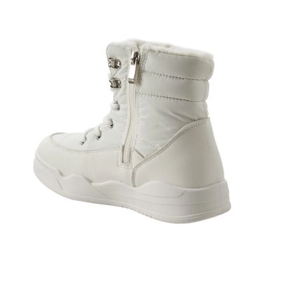 4. Lee Cooper buty zimowe damskie białe ocieplane botki na zamek