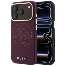 Etui Guess Perforated 4G Gold Logo Magsafe na iPhone 18 Pro Max / 17 Pro Max - burgundowe