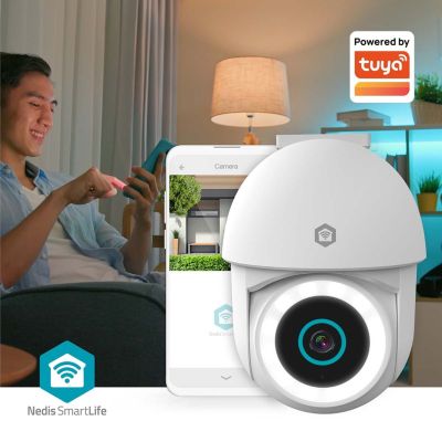 8. Kamera zewnętrzna Nedis Smartlife Wifi, IP65 czujnik ruchu, night vision, biały