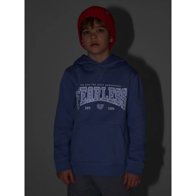 7. Bluza dresowa regular z kapturem chłopięca 4F 4FJRSS26TSWSM2637-32S
