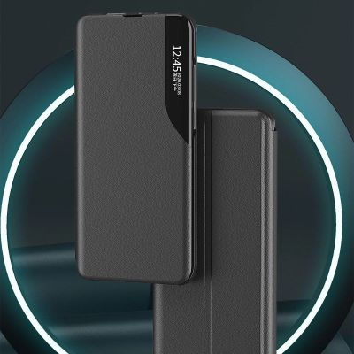 7. Eco Leather View Case elegancki futerał etui z klapką i funkcją podstawki Samsung Galaxy A73 czerwony