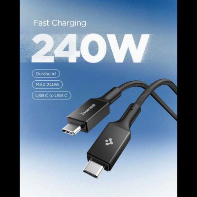 3. Kabel Spigen Essential EB24015CC USB-C / USB-C 240W 150cm - czarny