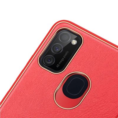 6. Dux Ducis Yolo eleganckie etui pokrowiec ze skóry ekologicznej Samsung Galaxy M30s czerwony