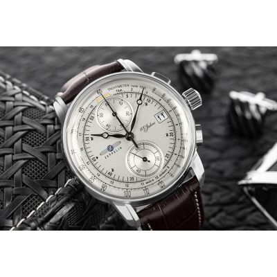 4. Zegarek Męski ZEPPELIN 100 Yahre Chronograph 8670-1 + BOX