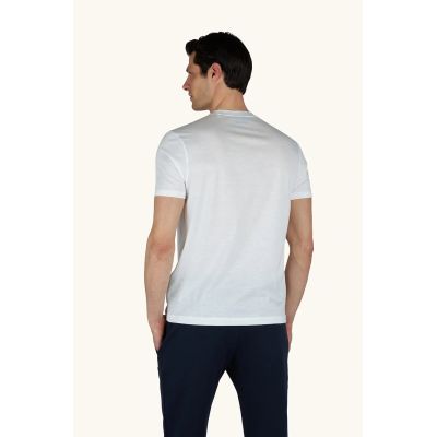 3. Paul&Shark T-shirt męski z bawełny i lyocellu jasny ecru (26411007-108) - klasyczny komfort