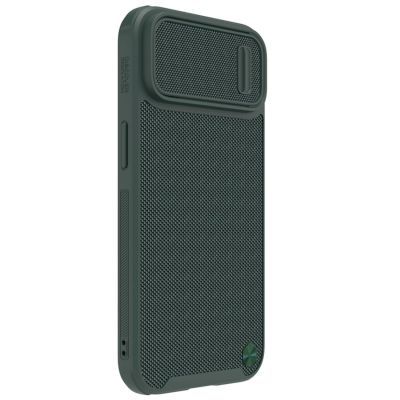 5. Nillkin Textured S Case etui iPhone 14 Pro Max pancerny pokrowiec z osłoną na aparat ciemnozielone