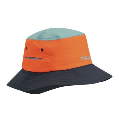 2. Czapka na lato dziecięca dla chłopca/dziewczynki Trollkids Kids Trollfjord Hat glow orange/dusky turquoise/dark navy (944-721)