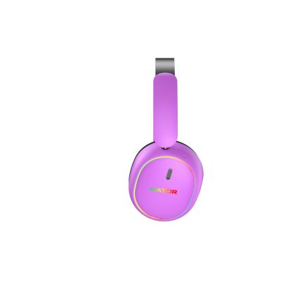 9. HATOR Phoenix 2 Wireless Zestaw słuchawkowy Przewodowy i Bezprzewodowy Opaska na głowę Gaming USB Type-C / USB Type-A Bluetooth Fioletowy