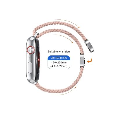 8. Pasek Tech-Protect Nylonmag na Apple Watch 4 / 5 / 6 / 7 / 8 / 9 / SE (38 / 40 / 41 mm) - różowy