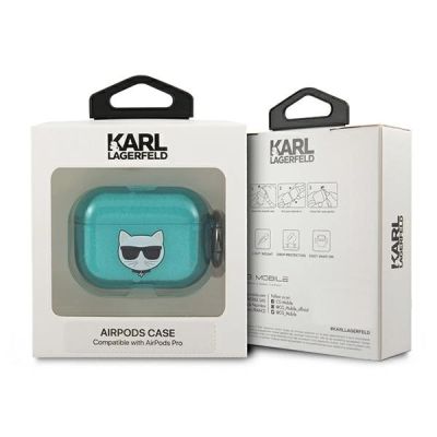 3. Etui Karl Lagerfeld Choupette na AirPods Pro - niebieskie