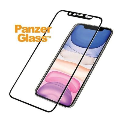 2. Szkło hartowane PanzerGlass E2E Super+ z zaślepką na aparat z kryształem Swarovsky na iPhone XR / 11 - z czarną ramką