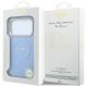 8. Etui Guess Saffiano Peony & Ring MagSafe na iPhone 17 Pro / 18 Pro - jasnoniebieskie
