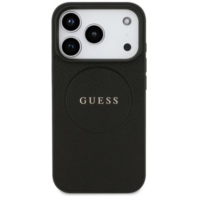 3. Etui Guess Grained Ring MagSafe do iPhone 17 Pro - czarne