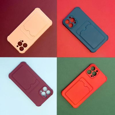 3. Card Armor Case etui pokrowiec do Xiaomi Redmi Note 10 / Redmi Note 10S portfel na kartę silikonowe pancerne etui Air Bag malinowy