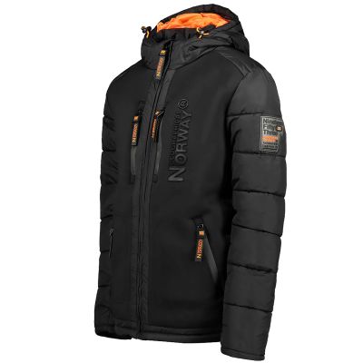 3. Kurtka męska Geographical Norway BEACHWOOD BLACK-FORANGE DB MEN 068 BS4 BLACK (WU6631H/GN-NOIR)