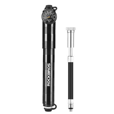 Pompka rowerowa Rockbros HQ-67A-L03 BK z manometrem - czarna