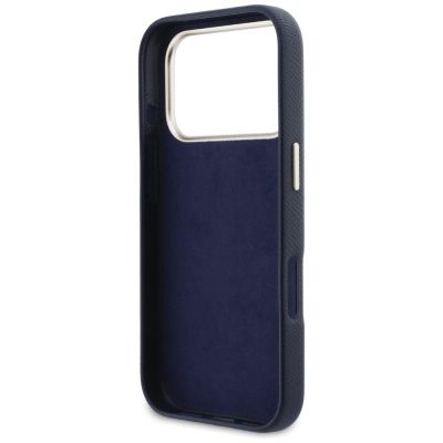 7. Etui Guess FW Resin Logo na iPhone 17 Pro Max - niebieskie