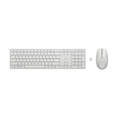 4. Zestaw klawiatura + mysz HP 650 Wireless Keyboard and Mouse Combo bezprzewodowe białe 4R016AA