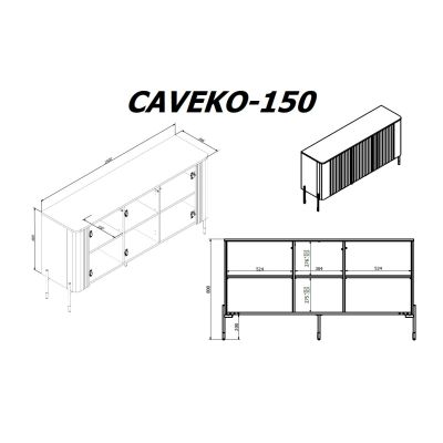 4. Komoda VERA 150x40x80 czarny mat