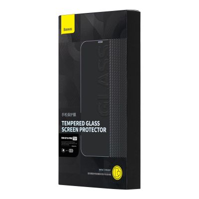 5. Baseus szkło hartowane do iPhone 14 Pro na cały ekran z filtrem Anti Blue Light i osłoną na głośnik 0.3mm + ramka montażowa