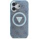 3. Etui Guess IML Metal Glitter 4G Circle Triangle MagSafe na iPhone 16 - niebieskie