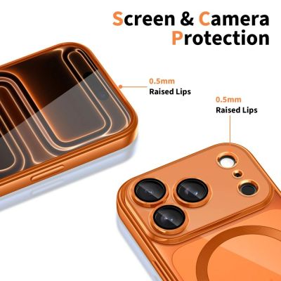 3. Etui Tech-Protect MagFlex MagSafe na iPhone 17 Pro - przezroczysto-pomarańczowy