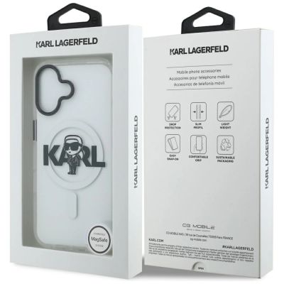 8. Etui Karl Lagerfeld IML Karl Sketch Logo MagSafe do iPhone 17 - przezroczyste