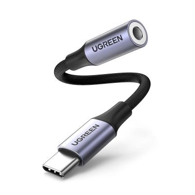 2. Adapter Ugreen AV161 do słuchawek mini jack 3,5 mm (żeński) / USB-C (męski) 10 cm - czarny