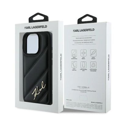 8. Etui Karl Lagerfeld Quilted Signature na iPhone 16 Pro - czarne