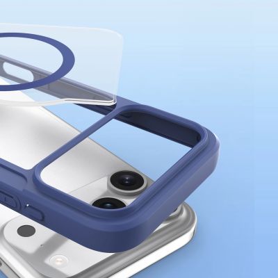 4. Etui Dux Ducis Skin X Pro na iPhone 17 Pro Max z portfelem, kompatybilne z MagSafe – niebieskie