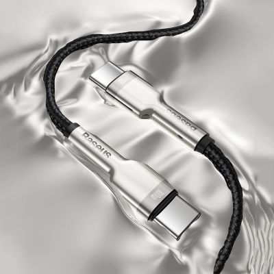 13. Kabel Baseus Cafule Series Metal Data USB-C / USB-C PD QC SCP 100W 5A 2 m - zielony