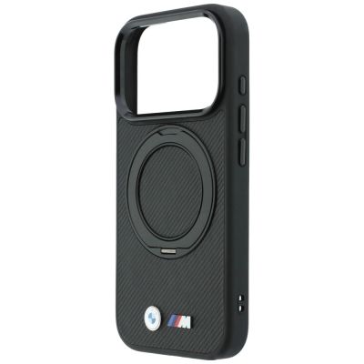 6. Etui BMW Kevlar Ring Stand 360 MagSafe na iPhone 18 Pro Max / 17 Pro Max - czarne