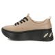 3. Skórzane półbuty sneakersy damskie na platformie taupe Filippo DP8006