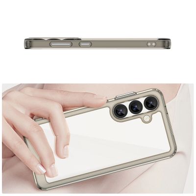 4. Etui silikonowe Outer Space Case z żelową ramką do Samsung Galaxy S25 - przezroczysto-czarne