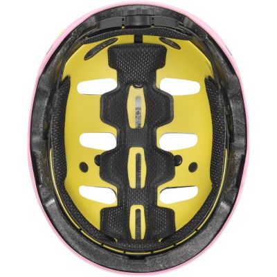 5. Kask rowerowy dziecięcy UVEX Kid 4 Style MIPS, sprawy strawberry matt