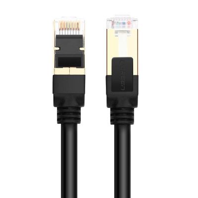 2. Ugreen kabel przewód internetowy sieciowy Ethernet patchcord RJ45 Cat 7 STP LAN 10Gbps 2m czarny (11269)