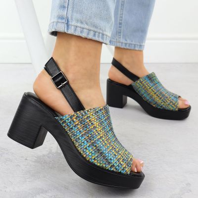 12. Sandały damskie na słupku plecionki M.Daszyński MR23126-7